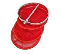Gabbia da pesca rotonda leggera con rete di nylon, perfetta per catturare granchi e conservare esche (1,5 m rosso)