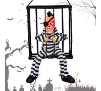 Gabbia del Prigioniero di Halloween - Prigioniero di Prigione Animato in Gabbia | Decorazioni urlanti, Giocattoli Spaventosi di Halloween con sensore di Movimento, Decorazioni spettrali con Occhi