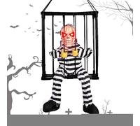 Gabbia del prigioniero di Halloween,Puntello di decorazione della casa stregata del terrore animato | Gabbia prigioniero spettrale, decorazione horror di Halloween attivata dal movimento urlante p