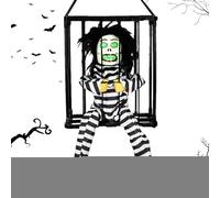 Gabbia del Prigioniero di Halloween | Puntello di Decorazione della casa stregata del terrore Animato,Gabbia Prigioniero spettrale, Decorazione di Halloween urlante con sensore di Movimento e Luce