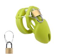 Gabbia di allenamento sportiva regolabile in silicone da uomo, verde, corta，M115