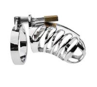 Gabbia di castitÃ con serratura per uomo in acciaio inossidabile con attacco per tubo