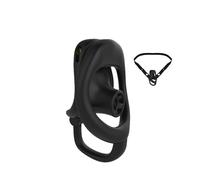 Gabbia di Protezione negativa Maschile per Il Fitness - Cinghia ausiliaria per l'esercizio - Strumento Multifunzionale Portatile accessorio-IThlZ39 (Nero, A+Cintura)