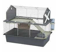 Ferplast Gabbia per Conigli Gabbia per Piccoli Animali BARN 80, 2 Piani, Tetto Apribile, Accessori Inclusi, 78 x 48 x h 65 cm.