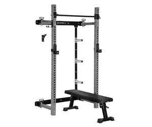 Gabbia fitness HMS con panca e porta dischi - robusta e completa