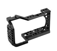 Gabbia for fotocamera compatibile con Sony A6000 A6100 A6300 A6400 A6500, custodia for vlog con microfono a slitta fredda e supporto for luce LED(Single Cage)