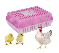 Gabbia for Il Trasporto di Pollame, Gabbia for Il Trasporto di Polli in Plastica, Gabbie for Galline, Gabbia for Il Trasporto di Gabbie, Design Della Maniglia, Rinforzi a Quattro Angoli(Pink)