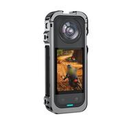 Gabbia fotocamera compatta per Insta360 X5 con manicotto antivento e manopola di