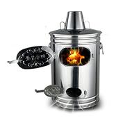 Gabbia inceneritore con camino, bruciatore da giardino in acciaio inox, per carta, foglie e spazzatura, cestino per falò da cortile con gancio per fuoco