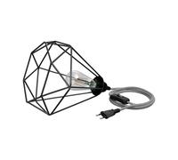 Gabbia luminosa grande 3 m cavo tessile LEKA interruttore a spina bianco/nero +