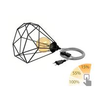 Gabbia luminosa grande 3 m cavo tessile LEKA interruttore a spina bianco/nero