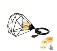 Gabbia luminosa grande 3 m cavo tessile LEKA nero interruttore a spina + lampada