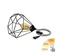 Gabbia luminosa grande cavo tessile LEKA nero/bianco interruttore a spina 3m