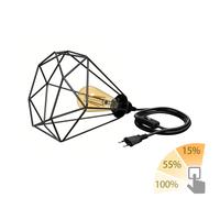 Gabbia luminosa grande cavo tessile LEKA nero interruttore a spina 3m + E27 LED