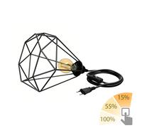 Gabbia luminosa grande interruttore cavo tessile 3m + lampada E27 oro max. 778lm