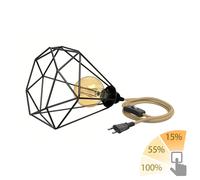 Gabbia luminosa grande LEKA 3 m di cavo di canapa interruttore a spina + lampada