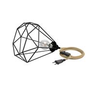 Gabbia luminosa grande LEKA con cavo di canapa da 3 m interruttore a spina +
