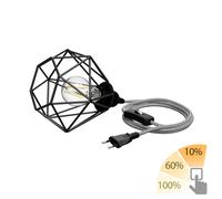 Gabbia luminosa piccola cavo tessile LEKA nero/bianco interruttore a spina 3m