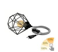 Gabbia luminosa piccola cavo tessile LEKA nero/bianco interruttore a spina 3m [EEK: E]