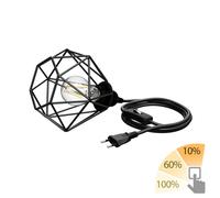 Gabbia luminosa piccola cavo tessile LEKA nero interruttore a spina 3 m in