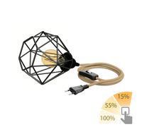 Gabbia luminosa piccola LEKA con cavo di canapa con interruttore a spina 3m