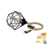 Gabbia luminosa piccola LEKA con cavo di canapa interruttore a spina 3 m incl. [EEK: D]