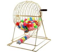 Gabbia manuale per bingo, con 100 capsule, in metallo resistente, per divertimento e giochi in luoghi di intrattenimento e centri commerciali