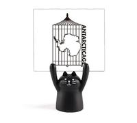 Gabbia Mappa Continente Antartide Memo Holder Cartoon Gatto Nero Stand Decorazione
