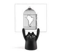 Gabbia Mappa Continente Sud America Memo Holder Cartoon Gatto Nero Stand Decorazione