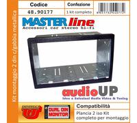 GABBIA METALLICA PER AUTORADIO DI MARCA. ADATTATORE SUPPORTO UNIVERSALE DUE ISO