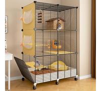 Gabbia multilivello per Piccoli Animali, Ideale per ratti, furetti e cincillà. Spaziosa Struttura a 3 Livelli con Ventilazione sicura e Facile da Montare. Recinto Resistente per Interni ed Esterni,
