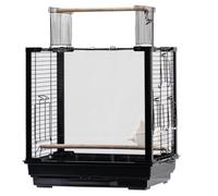 Gabbia Pappagalli Gabbia per Uccelli in Ferro Battuto con Ciotole per L'alimentazione per di Grandi Dimensioni Supporto per Pappagallo Cockatiel Voliera Decorativa(Black)