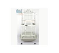 Gabbia Pappagallo Sweet Home con Posatoi e Mangiatoie, 80x76x175h cm, Bianca