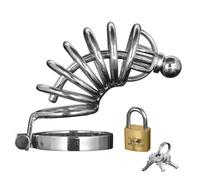 Gabbia Pene da 4 a 6 Anelli Acciaio Asylum Chastity Cage with 4 / 6 Rings - M/L