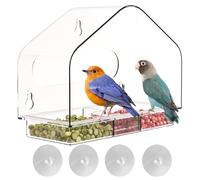 Gabbia per acrilico trasparente - per con senza trapano, design con finestra trasparente per osservazione, antiscoiattoli, vassoio rimovibile, ideale per