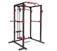 Gabbia per bodybuilding regolabile ALLINLIFE, gabbia elettrica multifunzionale, gabbia per squat con barra per trazioni, stazione Dips e pagaia, macchina multiuso per palestra domestica per