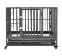 Gabbia per Cani con Ruote in Acciaio 92x62x76 cm
