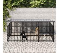 Gabbia per Cani da Esterno con Tetto in Acciaio 3,75 m²