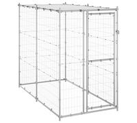 vidaXL Gabbia per Cani da Esterno in Acciaio con Tetto 110x220x180 cm