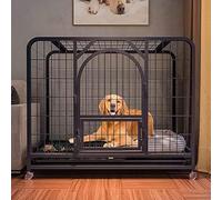 Gabbia per Cani Extra Large in Acciaio Inox Resistente, con Tripla Porta, Ruote Bloccabili E Vassoio Rimovibile, Ideale per Interni Ed Esterni, Adatta A Cani di Taglia Gigante. 78x54x70cm