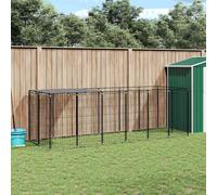 vidaXL Canile Recinto per Cani Nero 330x110x110 cm in Acciaio