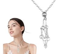 Gabbia per collana con supporto in, ciondolo regolabile in pietra vuota, ciondolo a maglia a catena, per famiglie, amici, forniture per la creazione di ciondoli