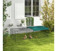 Gabbia per Conigli da Esterno e Interno con Tettuccio, Recinto per Animali Piccoli, Cincillà, Galline, 185x75x50cm, Verde Description:La gabbia per conigli PawHut ti aiuta a tenere al sicuro i tuoi pi