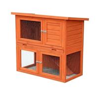 Gabbia per conigli da esterno | Gabbia per porcellini d'india a 2 livelli | Casa in legno per piccoli animali | Media, 104 x 52 x 92 cm