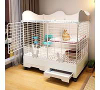 Gabbia Per Conigli da Interno 2 Piani, con Deflettore e Lucernario Rialzati, Facili da Pulire e Facili da Installare, Design A Doppio Strato, Grande Capacità, Una Varietà di Colori Disponibili ( Color