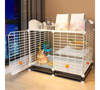 Gabbia Per Conigli Da Interno/Esterno a 2 Piani Con Griglia, Design a Doppio Strato, Facile Da Montare (75*49*68-b)