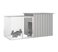 Gabbia per Conigli Grigia 200x91x100 cm Acciaio Zincato