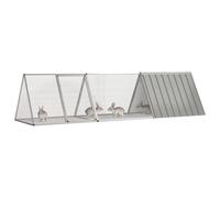 Gabbia per conigli grigia 302,5x80,5x71 cm in acciaio zincato