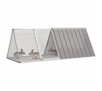 Gabbia per Conigli grigio 201,5x80,5x71 cm Acciaio Zincato