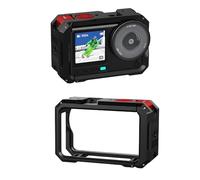 Gabbia per conigli in metallo per DJI Osmo Action6, custodia protettiva in alluminio con supporto per scarpa fredda e porta a vite da 1/4, blocco di sicurezza, guscio antiurto per microfono esterno e